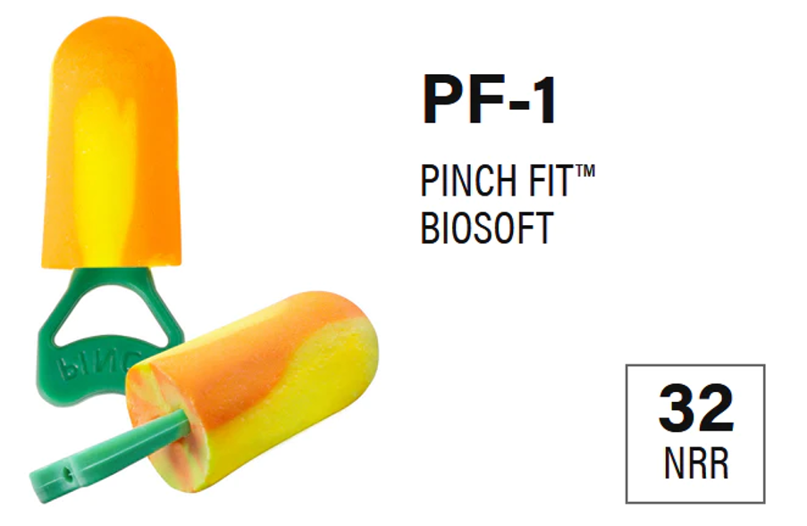 PIP® PF-1 Pinchfit™ BioSoft™ Bio-Based Tapered Foam Ear Plugs - NRR 32